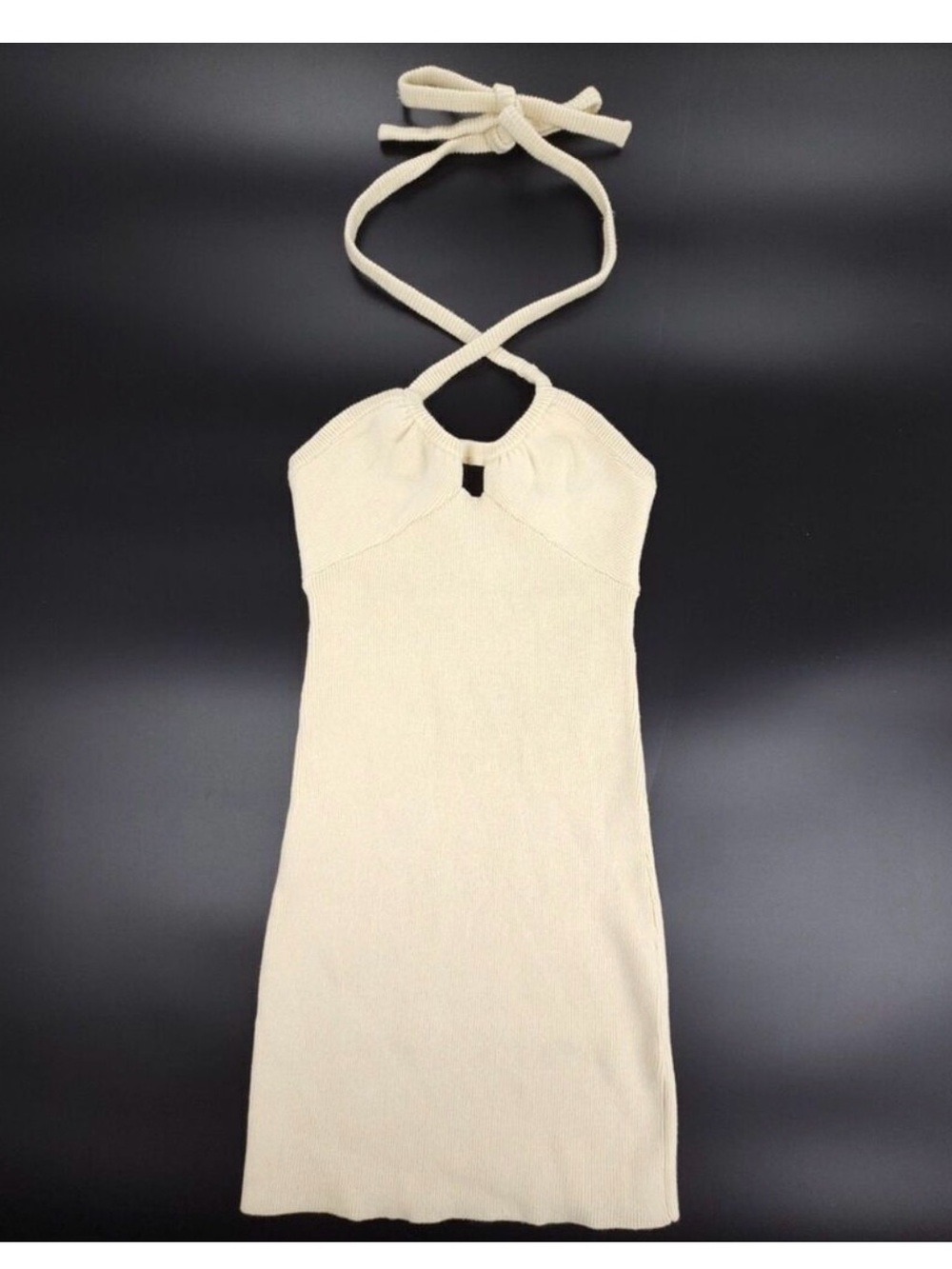 NEW For Love and Lemons Mona Mini Dress Ribbed Knit Halter 90s Clean Girl Resort